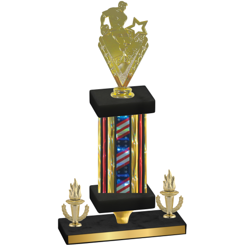 Premium Single Flag USA Victory Rugby Trophy