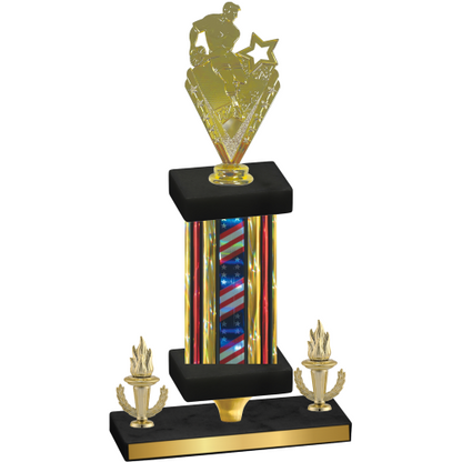 Premium Single Flag USA Victory Rugby Trophy