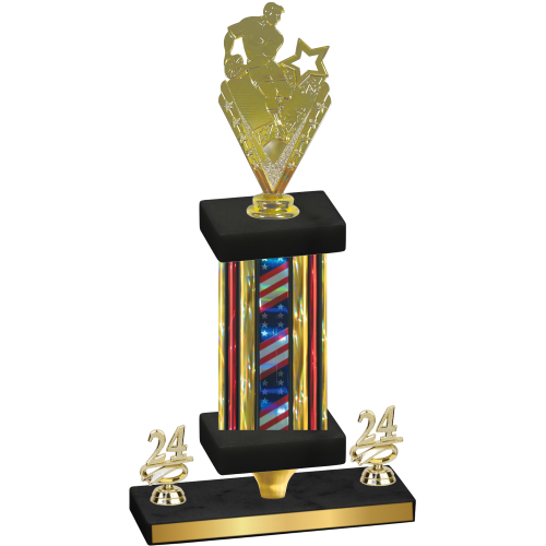 Premium Single Flag USA Year Rugby Trophy