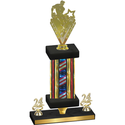 Premium Single Flag USA Year Rugby Trophy