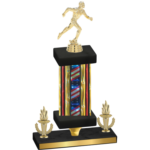 Premium Single Flag USA Victory Running Trophy