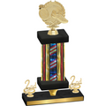 Premium Single Flag USA Second Place Running Trophy