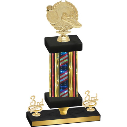 Premium Single Flag USA Third Place Running Trophy