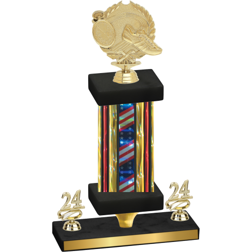 Premium Single Flag USA Year Running Trophy