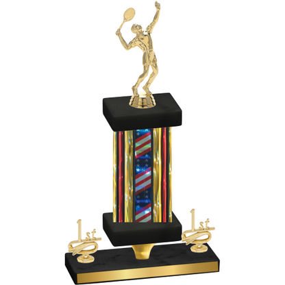 Premium Single Flag USA First Place Tennis Trophy