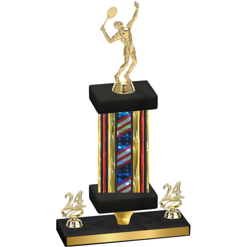 Premium Single Flag USA Year Tennis Trophy