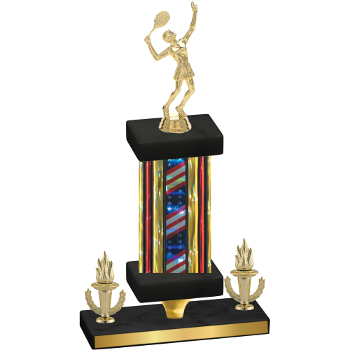 Premium Single Flag USA Victory Tennis Trophy