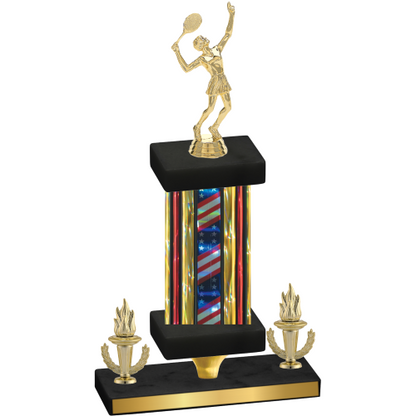 Premium Single Flag USA Victory Tennis Trophy