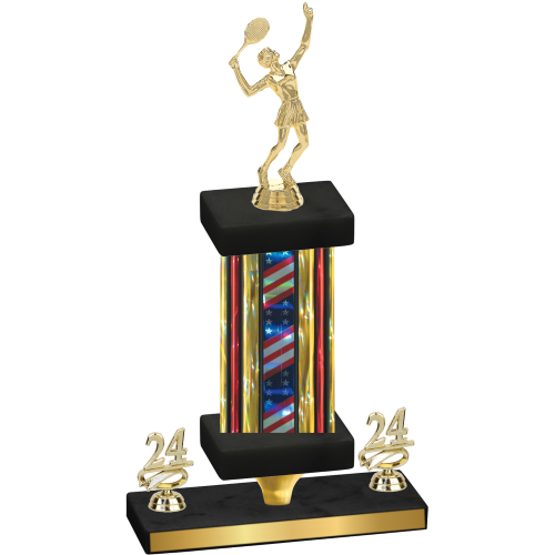Premium Single Flag USA Year Tennis Trophy