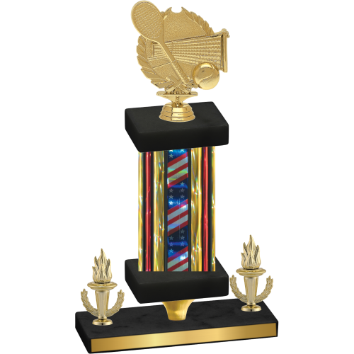 Premium Single Flag USA Victory Tennis Trophy
