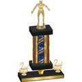 Premium Single Flag USA Second Place Wrestling Trophy