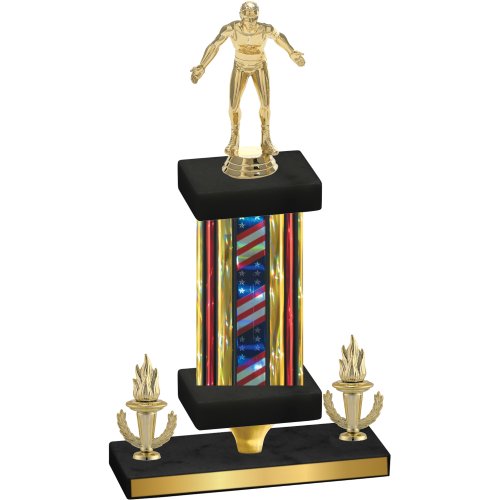Premium Single Flag USA Victory Wrestling Trophy