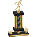 Premium Single Flag USA First Place Bowling Trophy