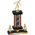 Premium Single Flag USA Victory Bowling Trophy