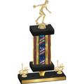 Premium Single Flag USA First Place Bowling Trophy