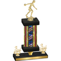 Premium Single Flag USA Third Place Bowling Trophy