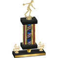 Premium Single Flag USA Fourth Place Bowling Trophy