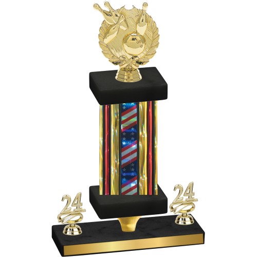 Premium Single Flag USA Year Bowling Trophy