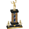 Premium Single Flag USA Victory Volleyball Trophy