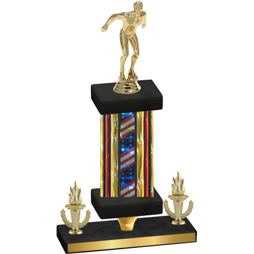 Premium Single Flag USA Victory Swimming Trophy