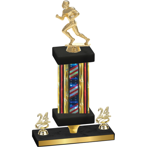 Premium Single Flag USA Year Football Trophy