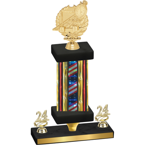 Premium Single Flag USA Year Swimming Trophy