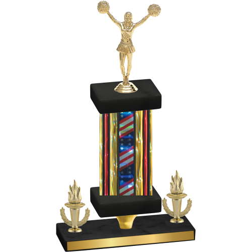 Premium Single Flag USA Victory Cheerleading Trophy