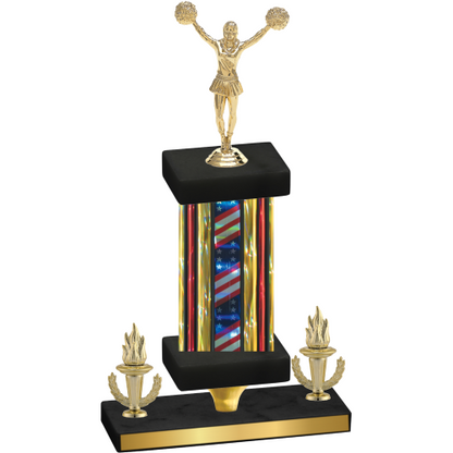 Premium Single Flag USA Victory Cheerleading Trophy