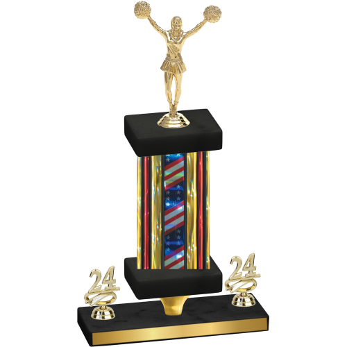 Premium Single Flag USA Year Cheerleading Trophy
