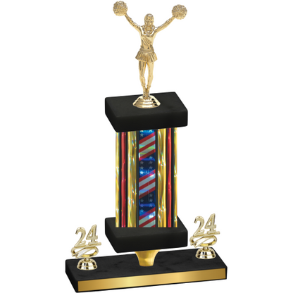 Premium Single Flag USA Year Cheerleading Trophy