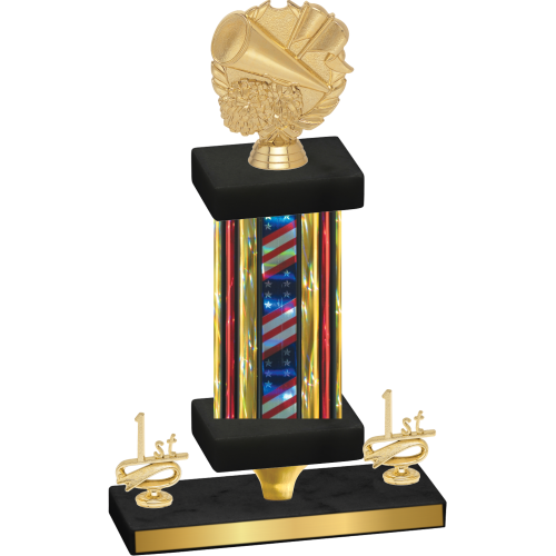Premium Single Flag USA First Place Cheerleading Trophy