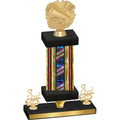 Premium Single Flag USA Third Place Cheerleading Trophy