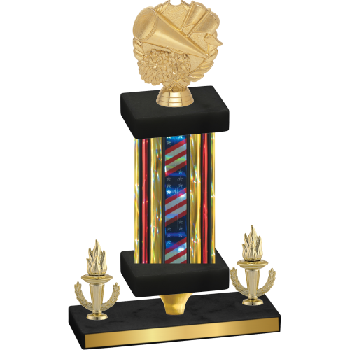Premium Single Flag USA Victory Cheerleading Trophy