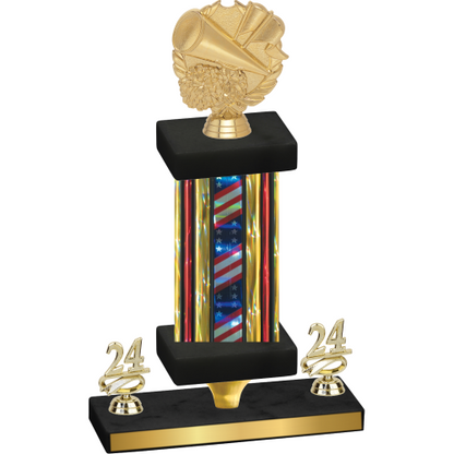 Premium Single Flag USA Year Cheerleading Trophy