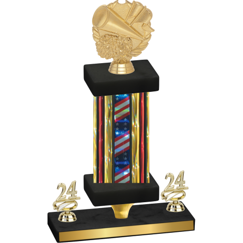 Premium Single Flag USA Year Cheerleading Trophy