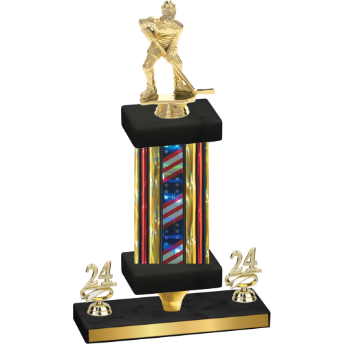 Premium Single Flag USA Year Hockey Trophy