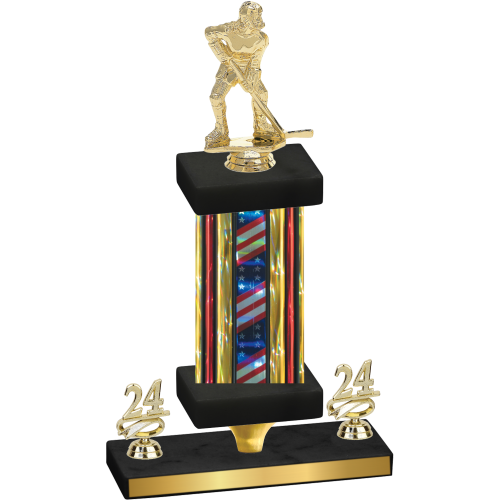 Premium Single Flag USA Year Hockey Trophy