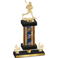 Premium Single Flag USA Fourth Place Lacrosse Trophy