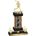 Premium Single Flag USA Second Place Lacrosse Trophy