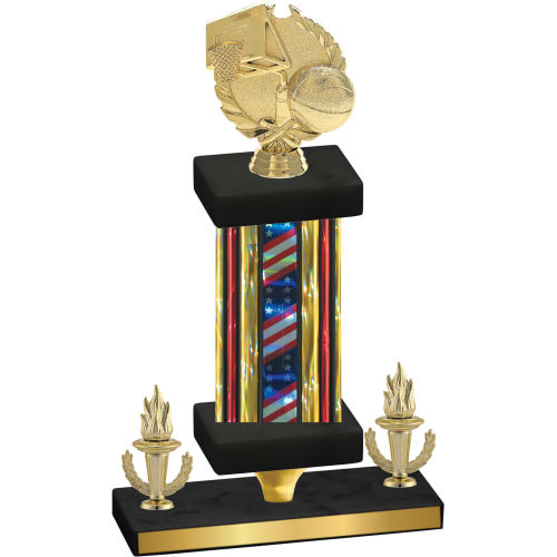 Premium Single Flag USA Victory Basketball Trophy