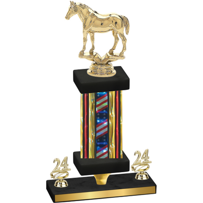 Premium Single Flag USA Year Horses Trophy