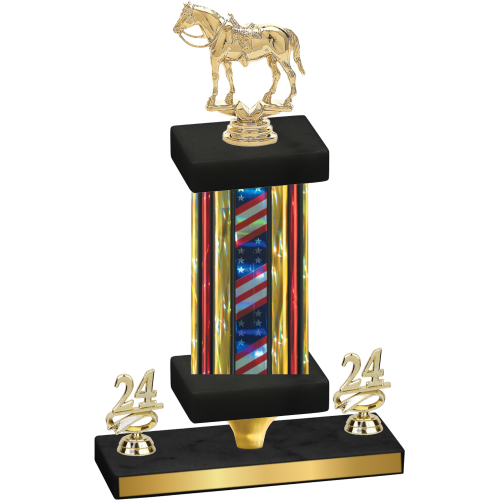 Premium Single Flag USA Year Horses Trophy