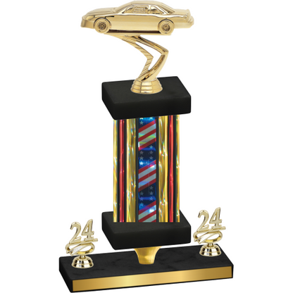 Premium Single Flag USA Year Cars Trophy