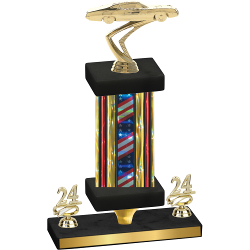Premium Single Flag USA Year Cars Trophy
