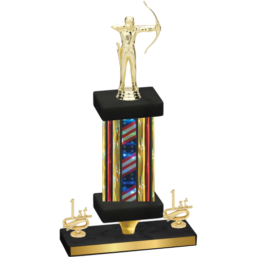 Premium Single Flag USA First Place Archery Trophy
