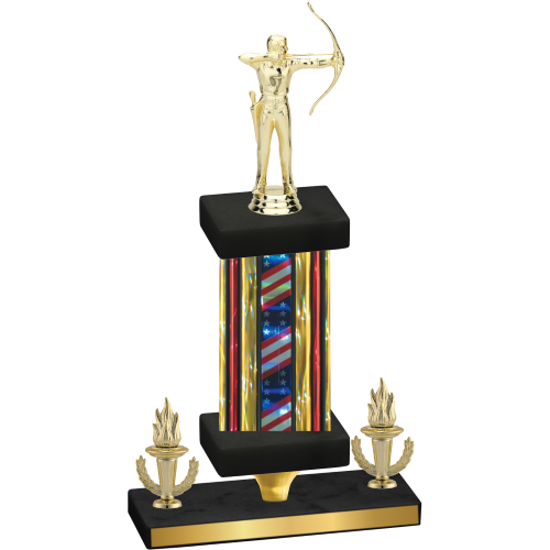 Premium Single Flag USA Victory Archery Trophy