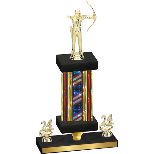 Premium Single Flag USA Year Archery Trophy