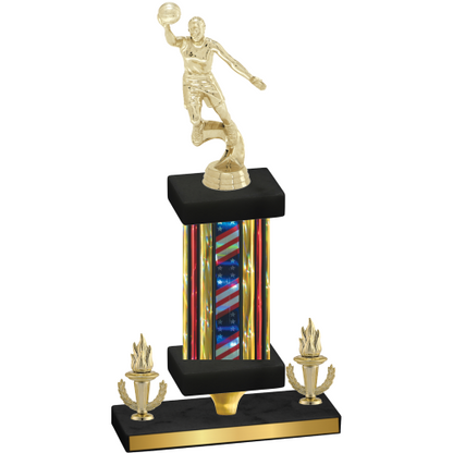 Premium Single Flag USA Victory Basketball Trophy