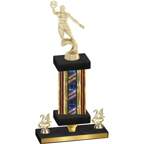 Premium Single Flag USA Year Basketball Trophy