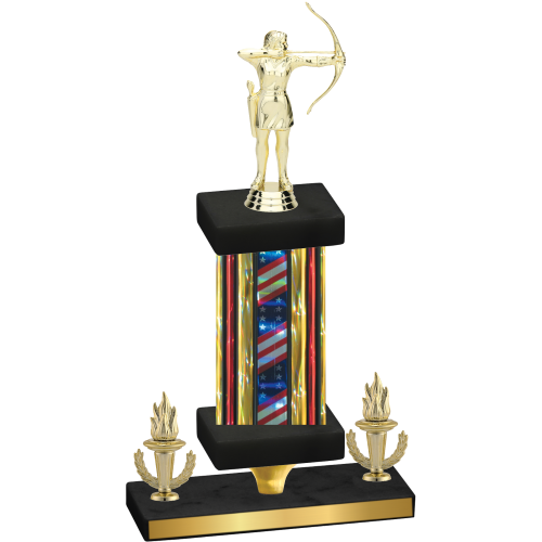 Premium Single Flag USA Victory Archery Trophy